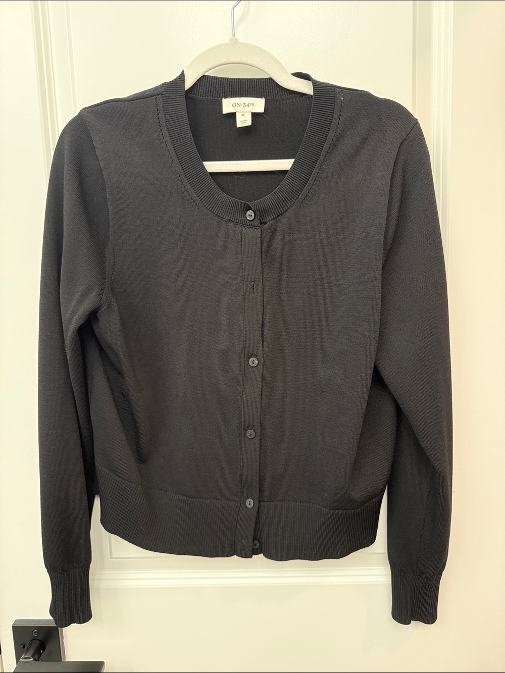 On 34th Black Button-Front Cardigan Sweater